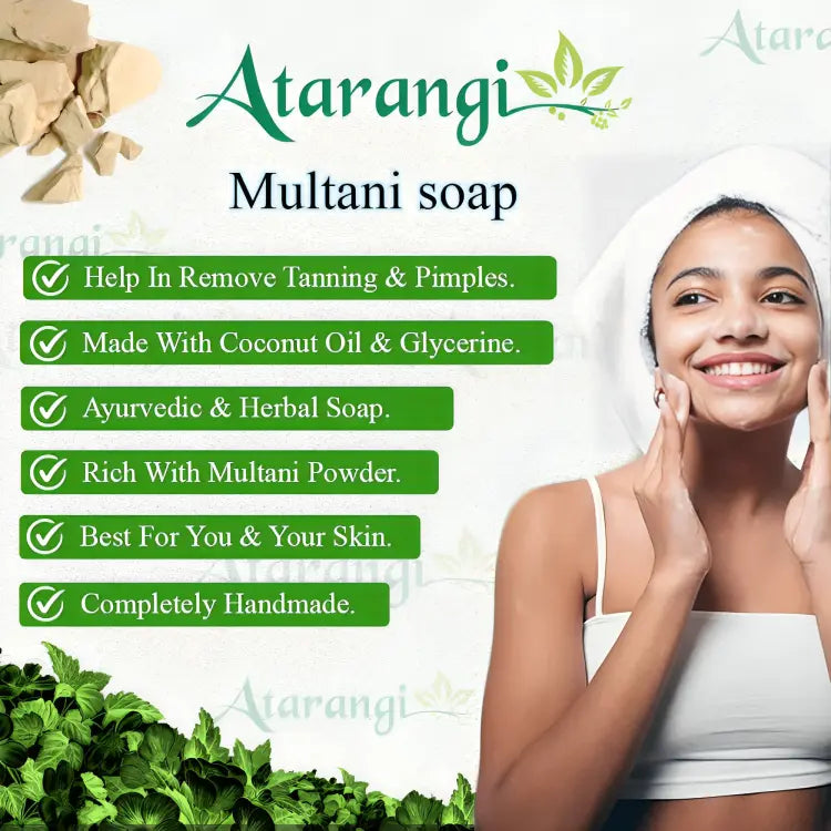Multani Mitti Handmade Soap With Multani Mitti For Remove Pimple Marks (Pack Of 4)