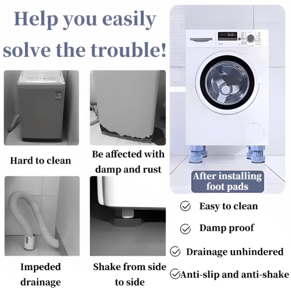 Washing Machine Universal Anti-Vibration Foot Pads (Set of 4)⭐️⭐️⭐️⭐️⭐️4.8/5 (1600+ REVIEWS)`