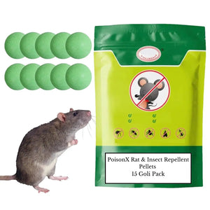 PoisonX Rat & Insect Repellent Pellets – 15 Goli Pack | ⭐️⭐️⭐️⭐️⭐️4.8/5 (1600+ REVIEWS)