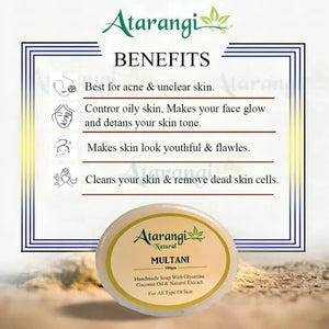 Multani Mitti Handmade Soap With Multani Mitti For Remove Pimple Marks (Pack Of 4)