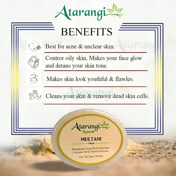 Multani Mitti Handmade Soap With Multani Mitti For Remove Pimple Marks (Pack Of 4)