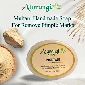Multani Mitti Handmade Soap With Multani Mitti For Remove Pimple Marks (Pack Of 4)