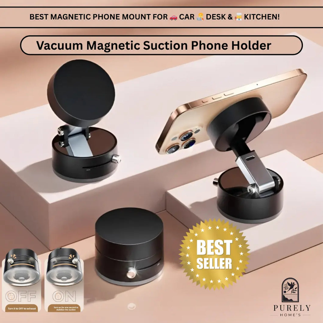Vacuum Magnetic Suction Phone Holder⭐️⭐️⭐️⭐️⭐️4.8/5 (1600+ REVIEWS)`
